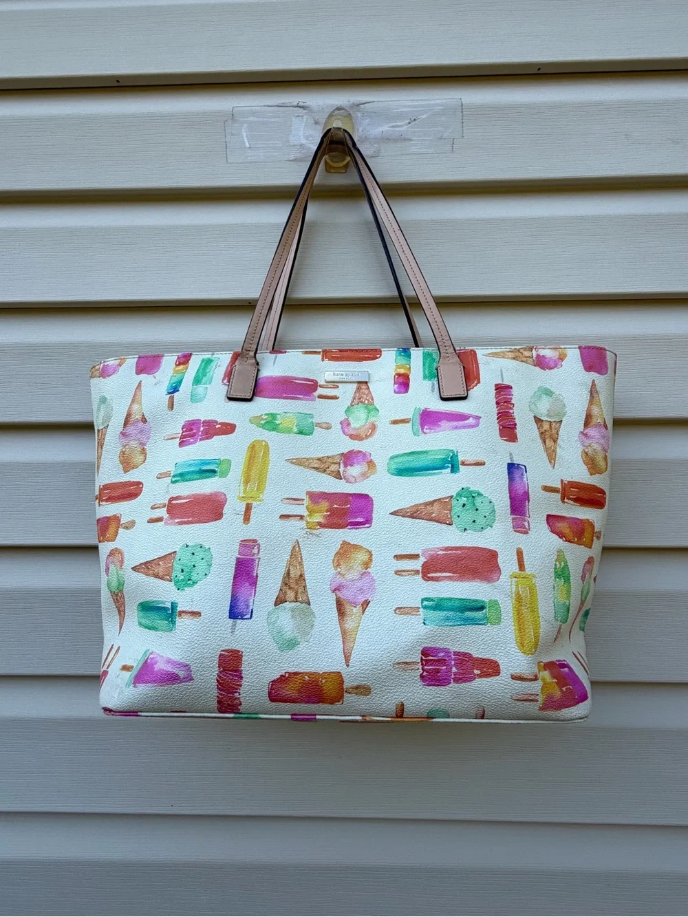 Kate Spade Flavor of the Month Ice Cream Print Large Tote Bag Multicolor